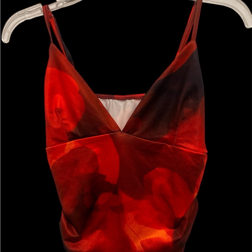 SHEIN Red and White Camisole Y2K